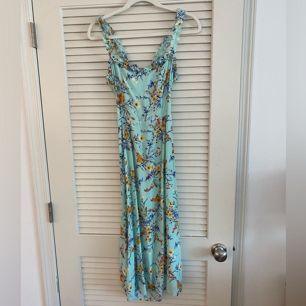 Teal midi dress